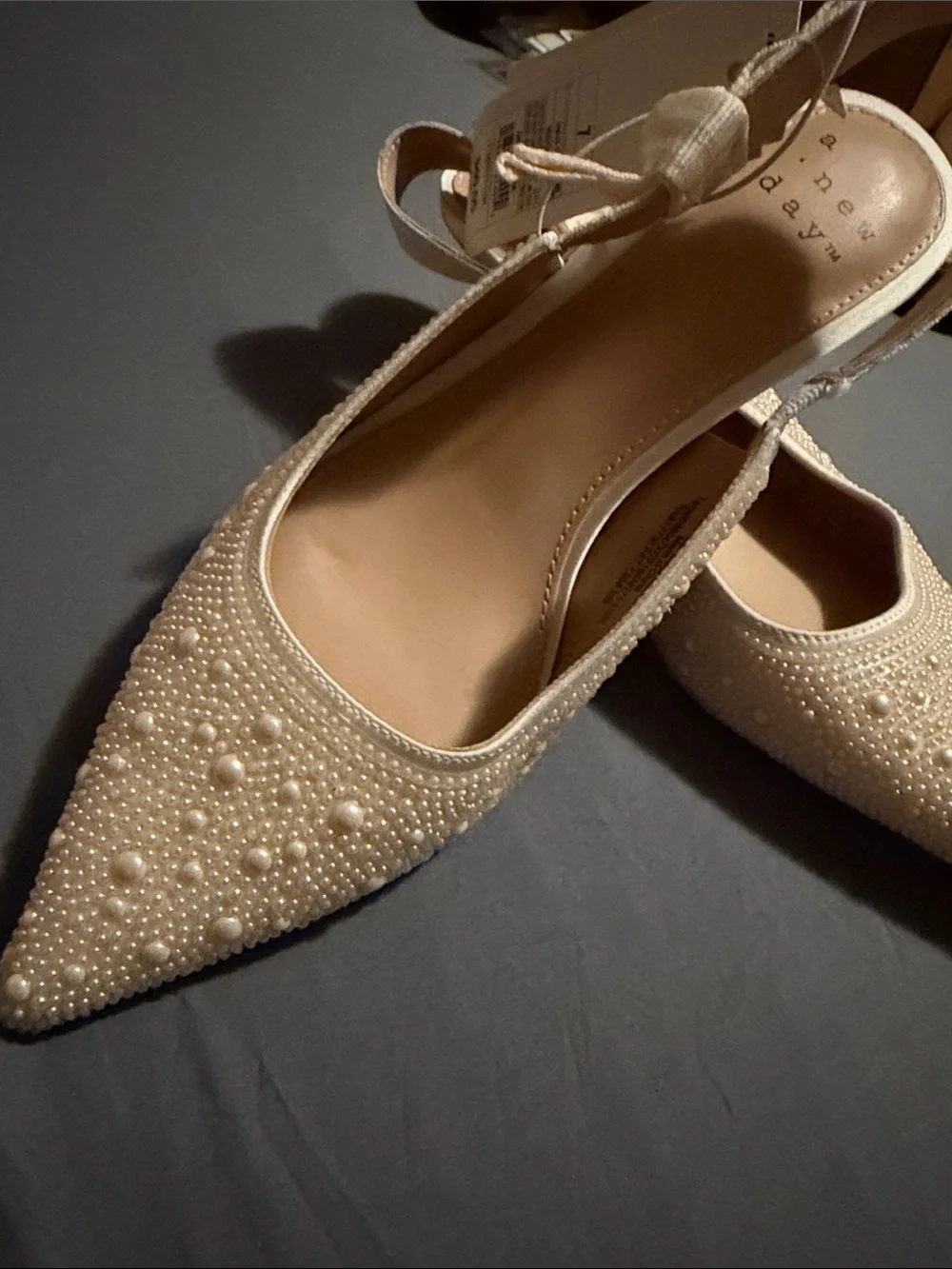 💜a new day Women's Milan Pearl Slingback Heels Size:7